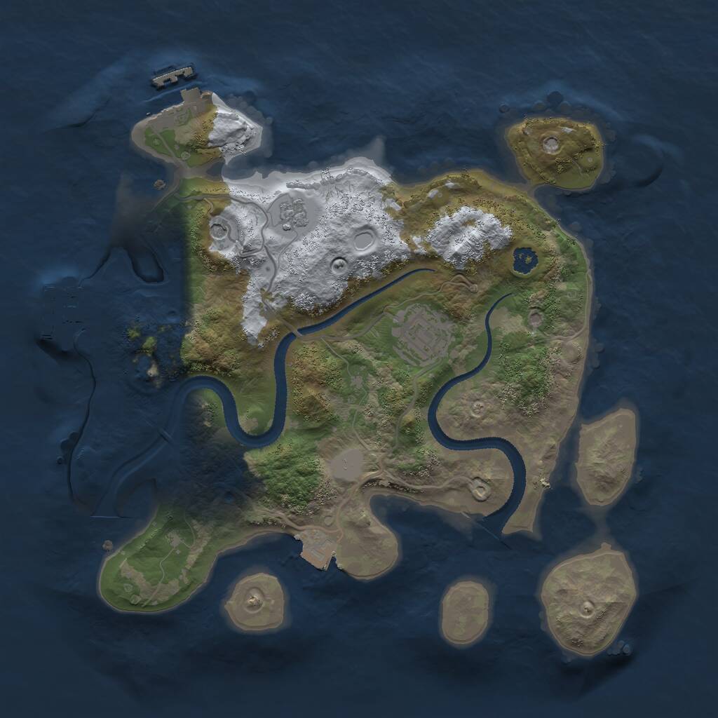Rust Map: Procedural Map, Size: 2750, Seed: 596789260, 6 Monuments