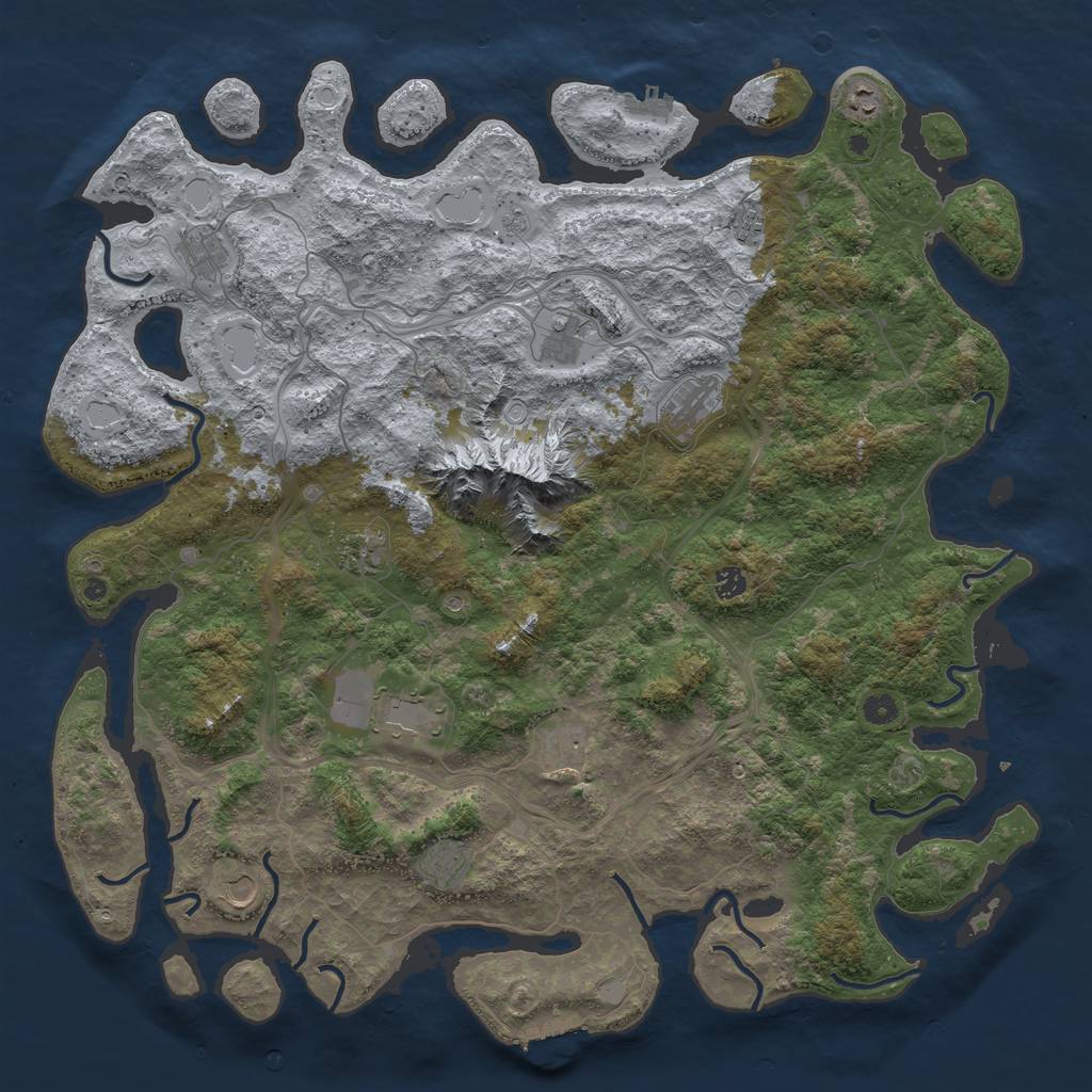 Rust Map: Procedural Map, Size: 5000, Seed: 2030618123, 18 Monuments