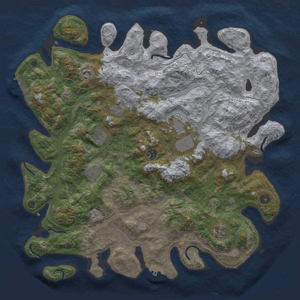Rust Map: Procedural Map, Size: 4250, Seed: 1242743773, 15 Monuments