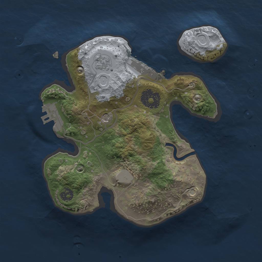 Rust Map: Procedural Map, Size: 2000, Seed: 245624332, 7 Monuments