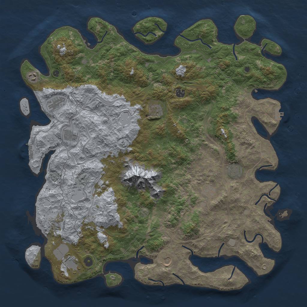 Rust Map: Procedural Map, Size: 5000, Seed: 625752716, 18 Monuments