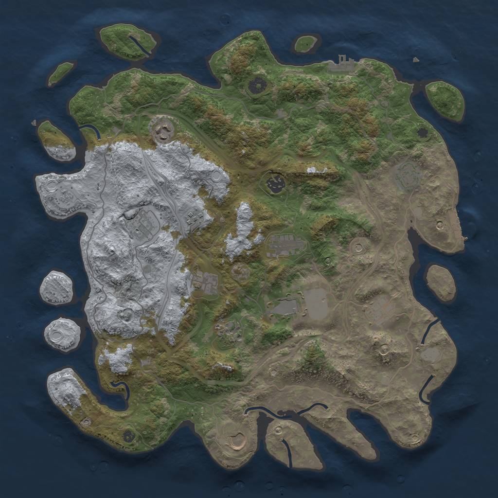 Rust Map: Procedural Map, Size: 4250, Seed: 51391263, 18 Monuments