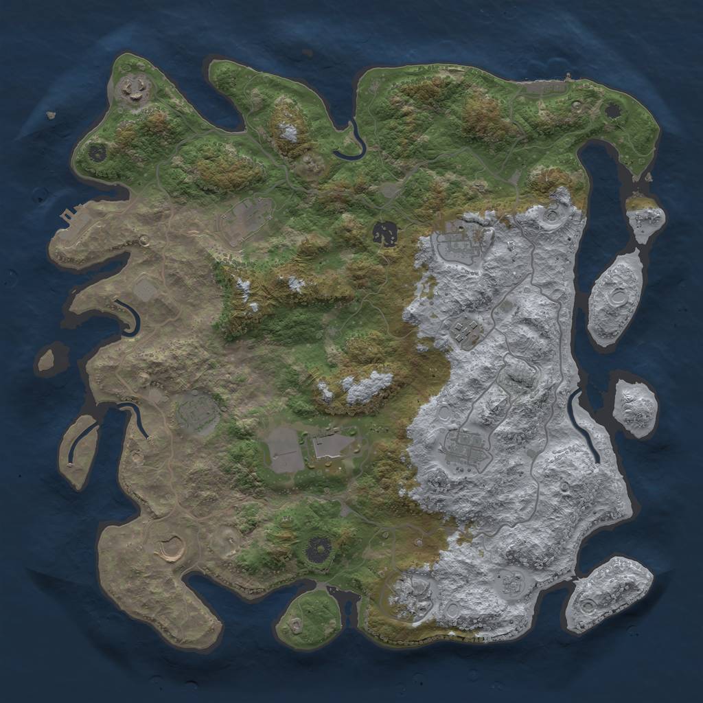 Rust Map: Procedural Map, Size: 4000, Seed: 196096953, 17 Monuments