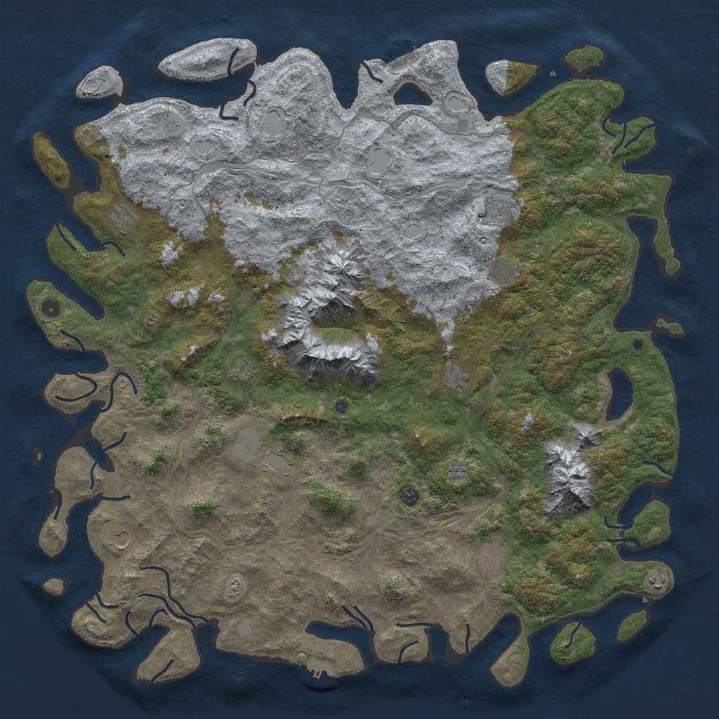 Rust Map: Procedural Map, Size: 6000, Seed: 89456, 18 Monuments