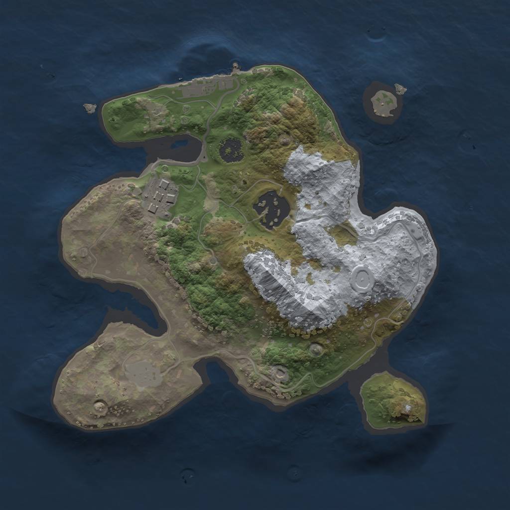 Rust Map: Procedural Map, Size: 2150, Seed: 204172419, 6 Monuments