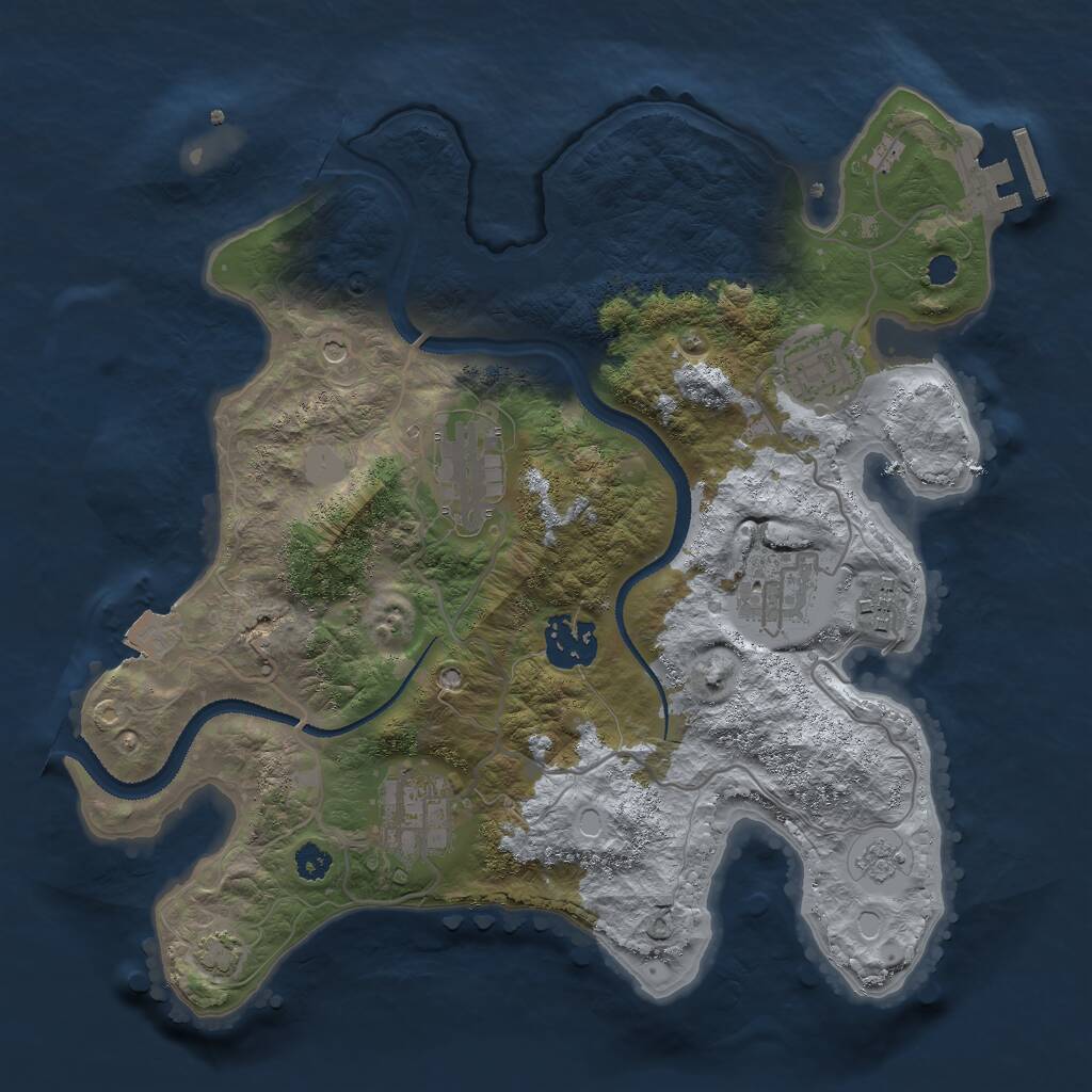 Rust Map: Procedural Map, Size: 3000, Seed: 22197, 11 Monuments