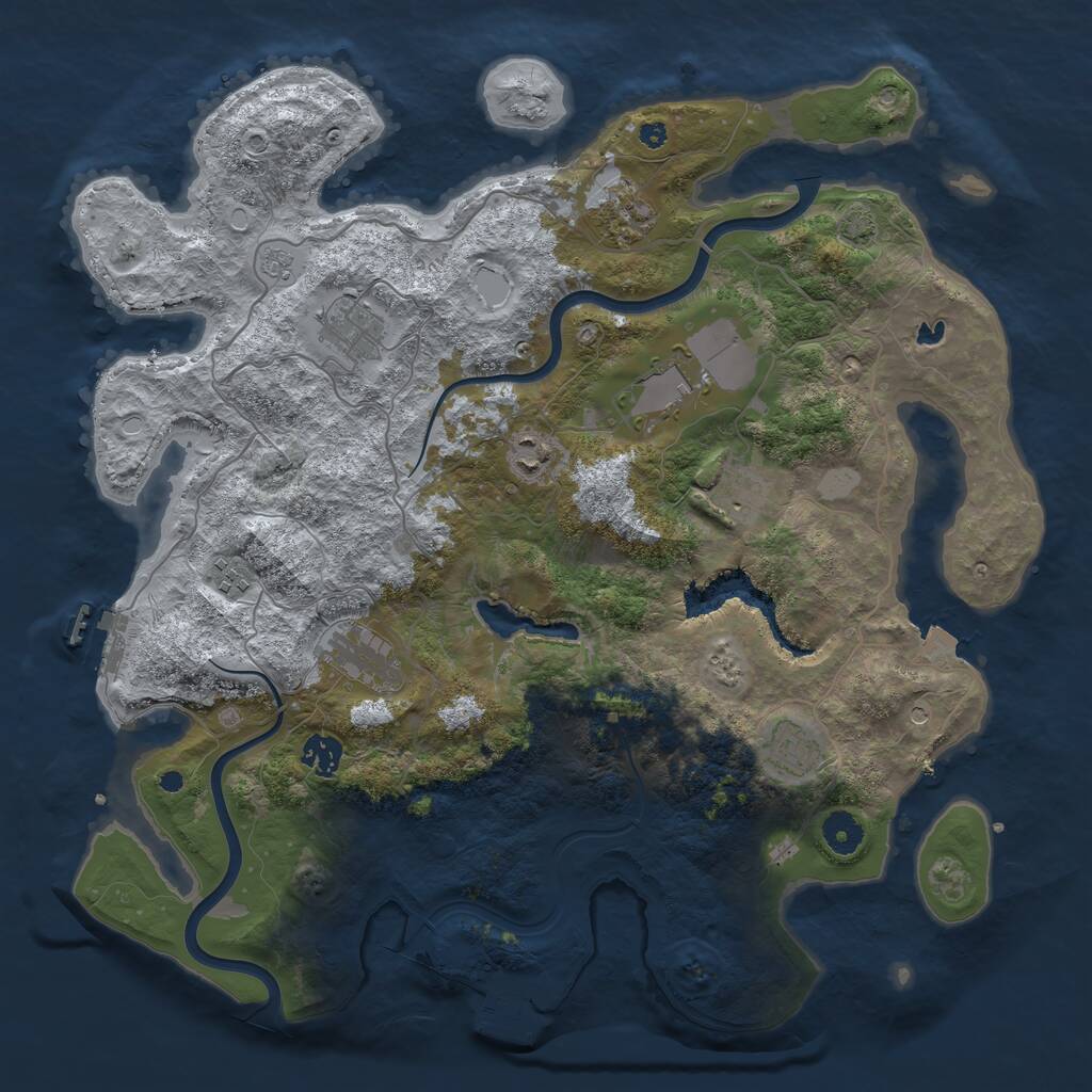 Rust Map: Procedural Map, Size: 4000, Seed: 43263456, 15 Monuments