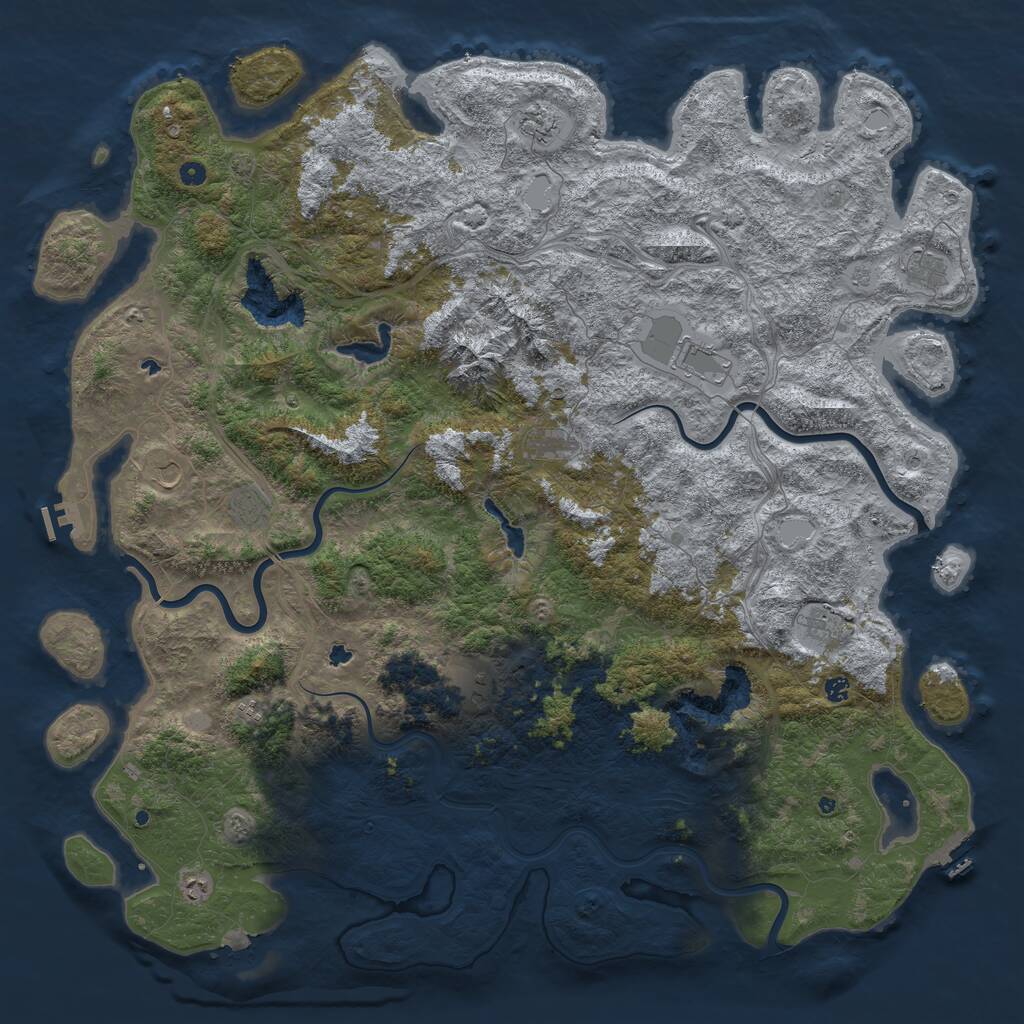 Rust Map: Procedural Map, Size: 6000, Seed: 6589023, 17 Monuments