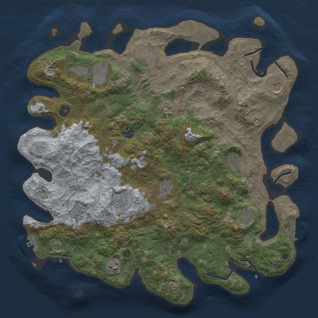 Rust Map: Procedural Map, Size: 4250, Seed: 522549403, 18 Monuments