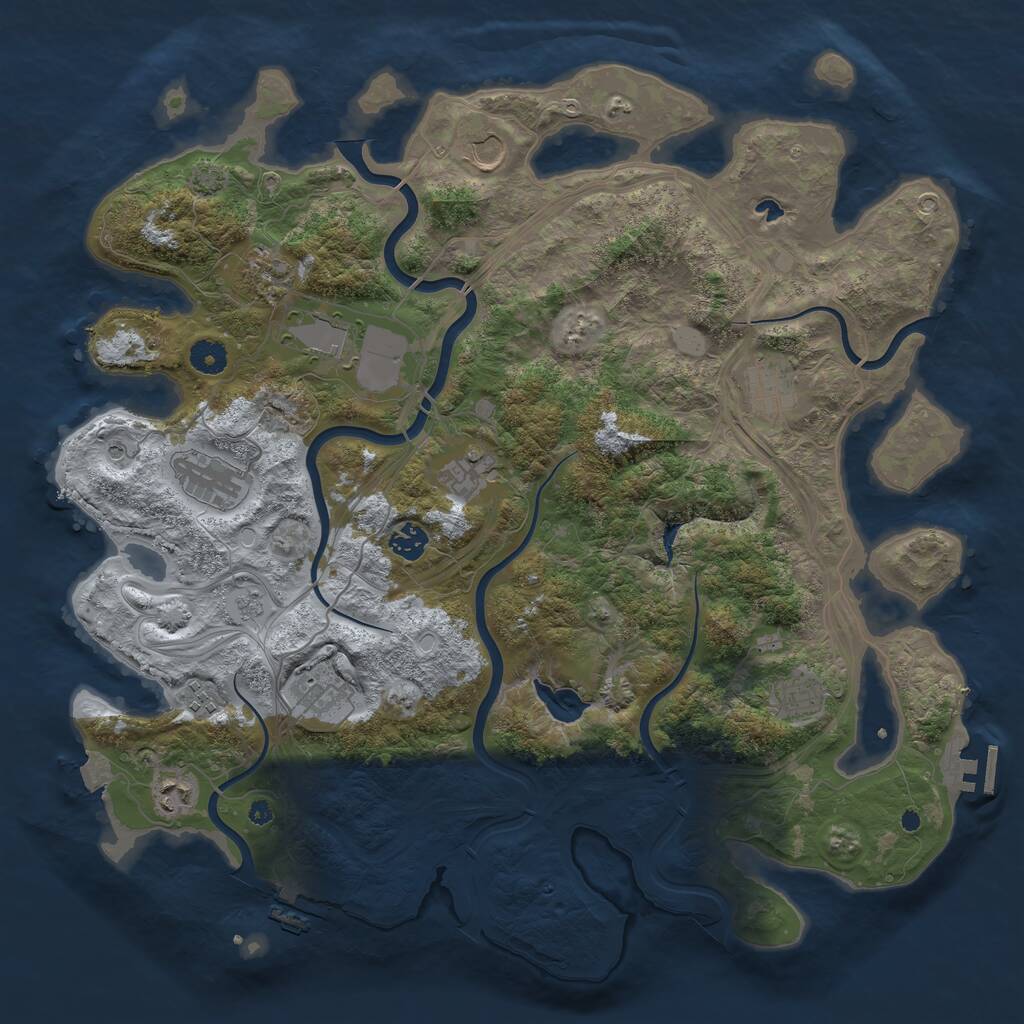 Rust Map: Procedural Map, Size: 4250, Seed: 522549403, 17 Monuments