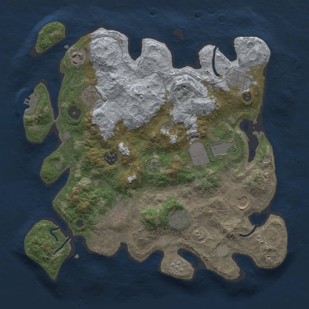 Rust Map: Procedural Map, Size: 3500, Seed: 204800, 15 Monuments