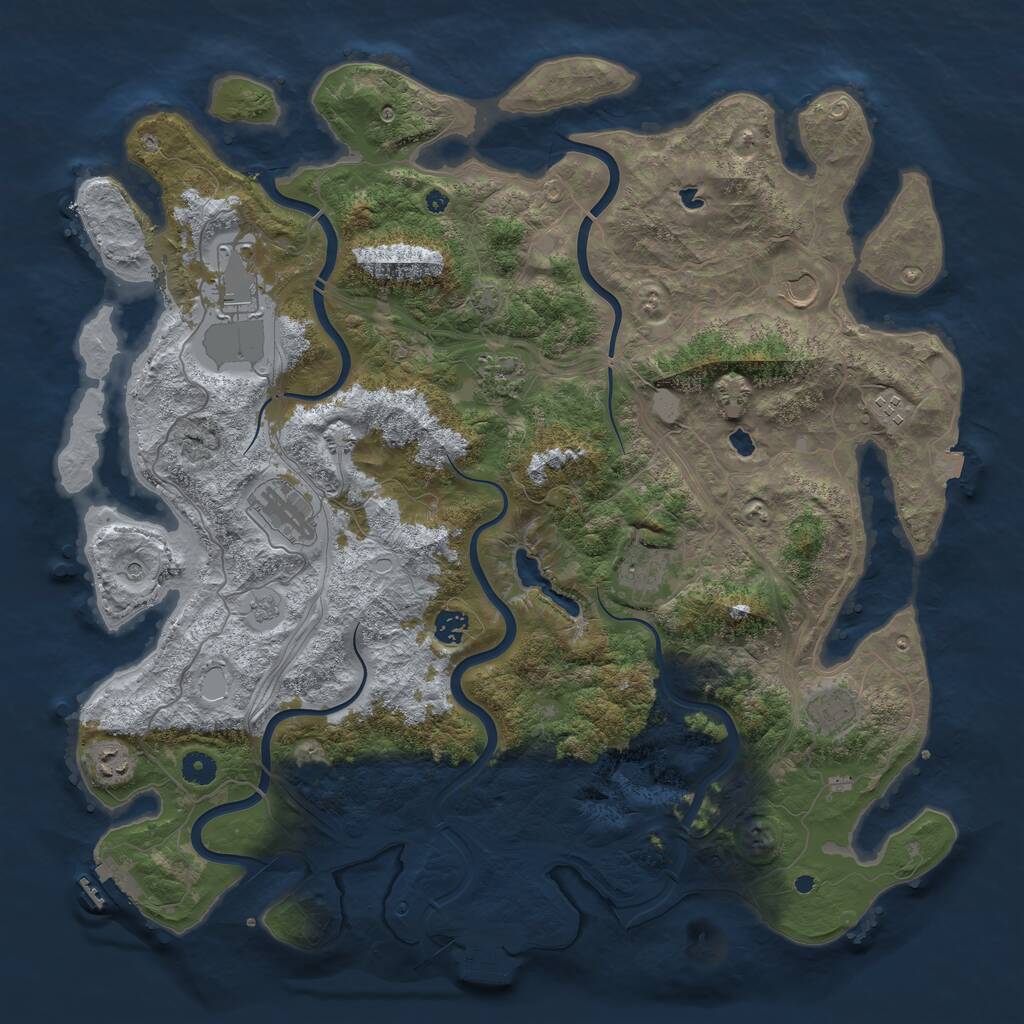 Rust Map: Procedural Map, Size: 4500, Seed: 379816739, 15 Monuments