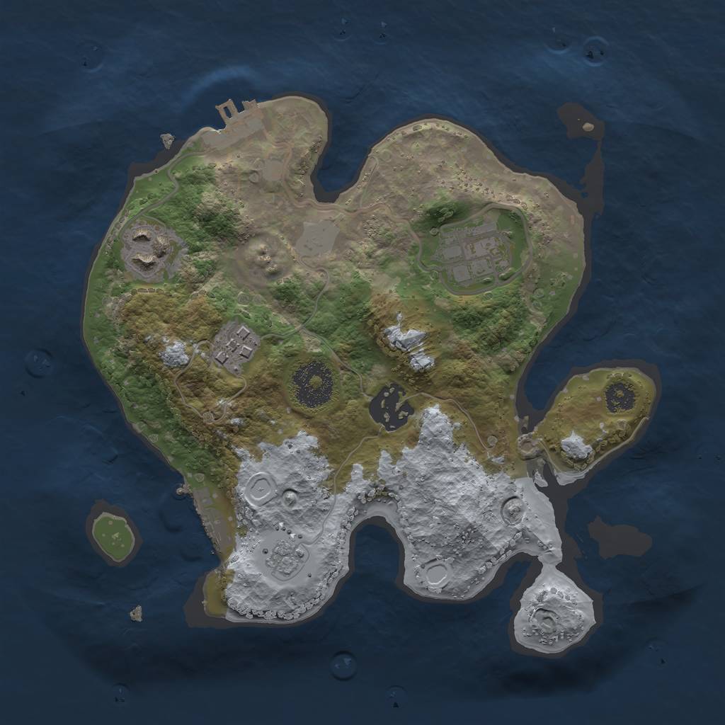 Rust Map: Procedural Map, Size: 2490, Seed: 50000, 10 Monuments