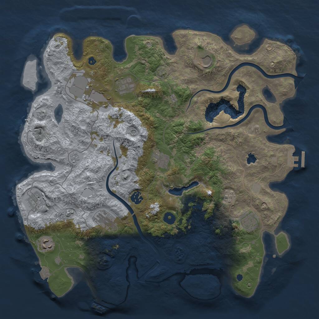 Rust Map: Procedural Map, Size: 4000, Seed: 354690784, 16 Monuments