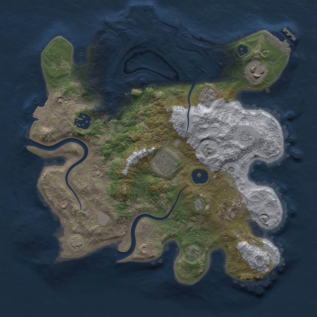 Rust Map: Procedural Map, Size: 3000, Seed: 1037298, 11 Monuments