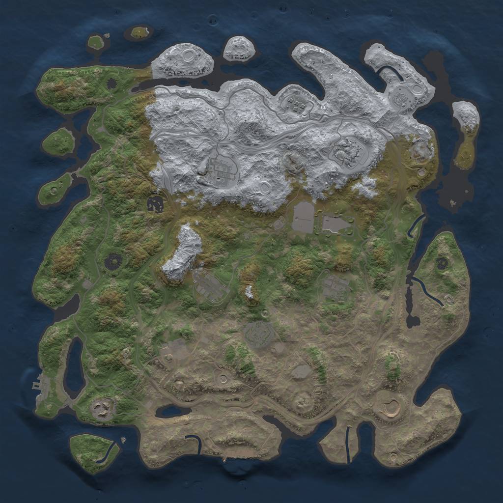 Rust Map: Procedural Map, Size: 4250, Seed: 776092164, 18 Monuments