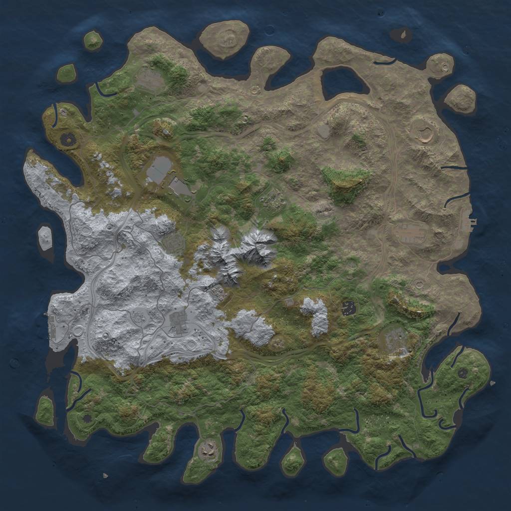 Rust Map: Procedural Map, Size: 5000, Seed: 12548, 18 Monuments