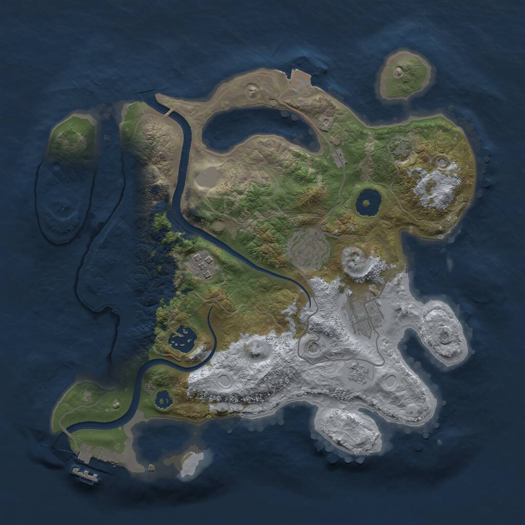 Rust Map: Procedural Map, Size: 3000, Seed: 896856764, 9 Monuments