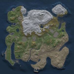 Thumbnail Rust Map: Procedural Map, Size: 3500, Seed: 58124682, 14 Monuments