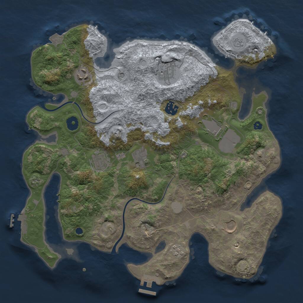 Rust Map: Procedural Map, Size: 3500, Seed: 58124682, 14 Monuments