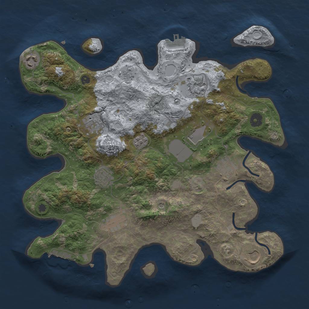 Rust Map: Procedural Map, Size: 3500, Seed: 1375150329, 16 Monuments