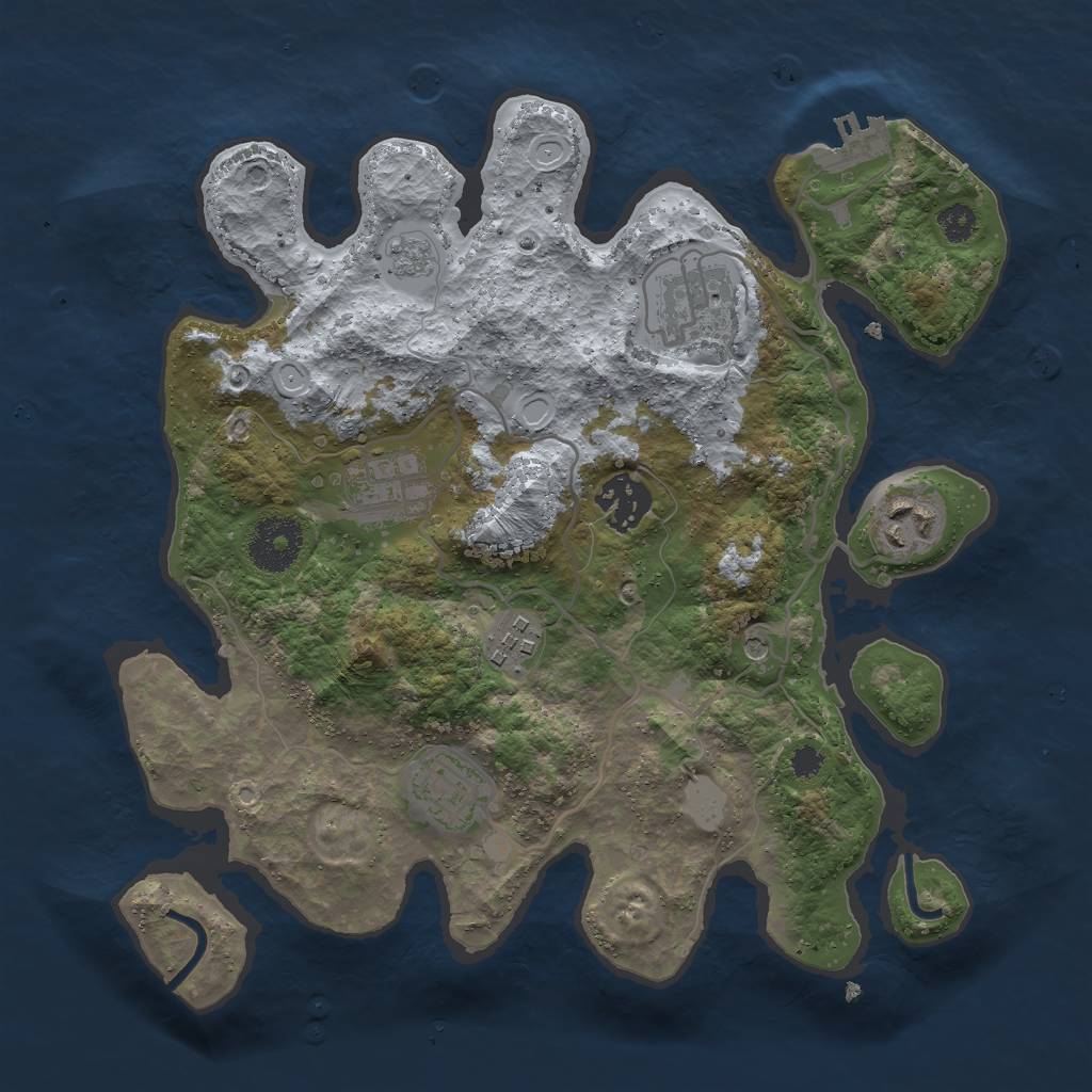 Rust Map: Procedural Map, Size: 3000, Seed: 1603628210, 12 Monuments
