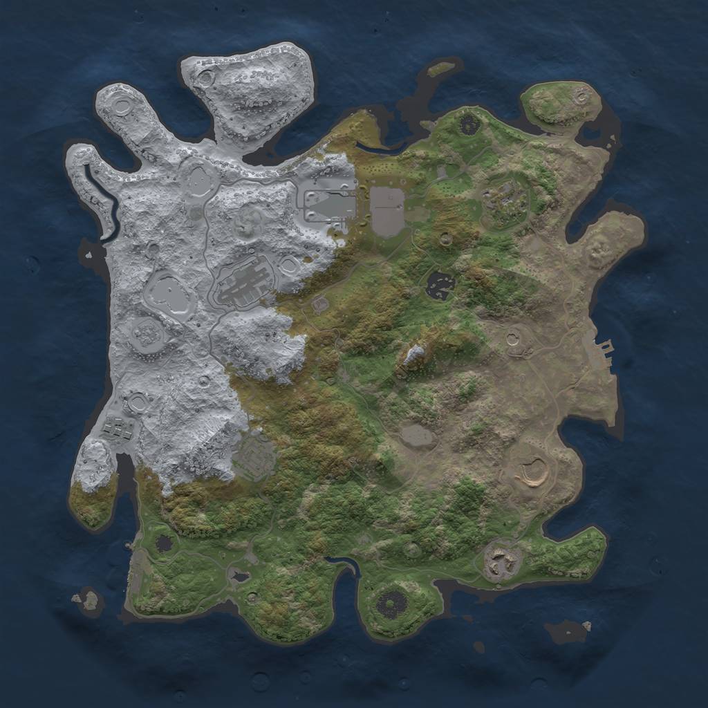 Rust Map: Procedural Map, Size: 3700, Seed: 41497, 15 Monuments