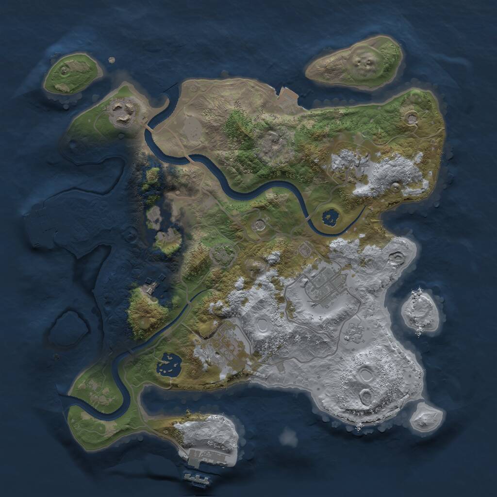 Rust Map: Procedural Map, Size: 3000, Seed: 380107616, 13 Monuments