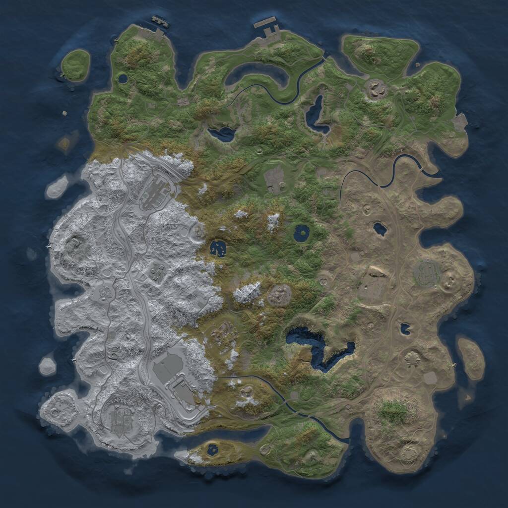 Rust Map: Procedural Map, Size: 4500, Seed: 2017178767, 16 Monuments