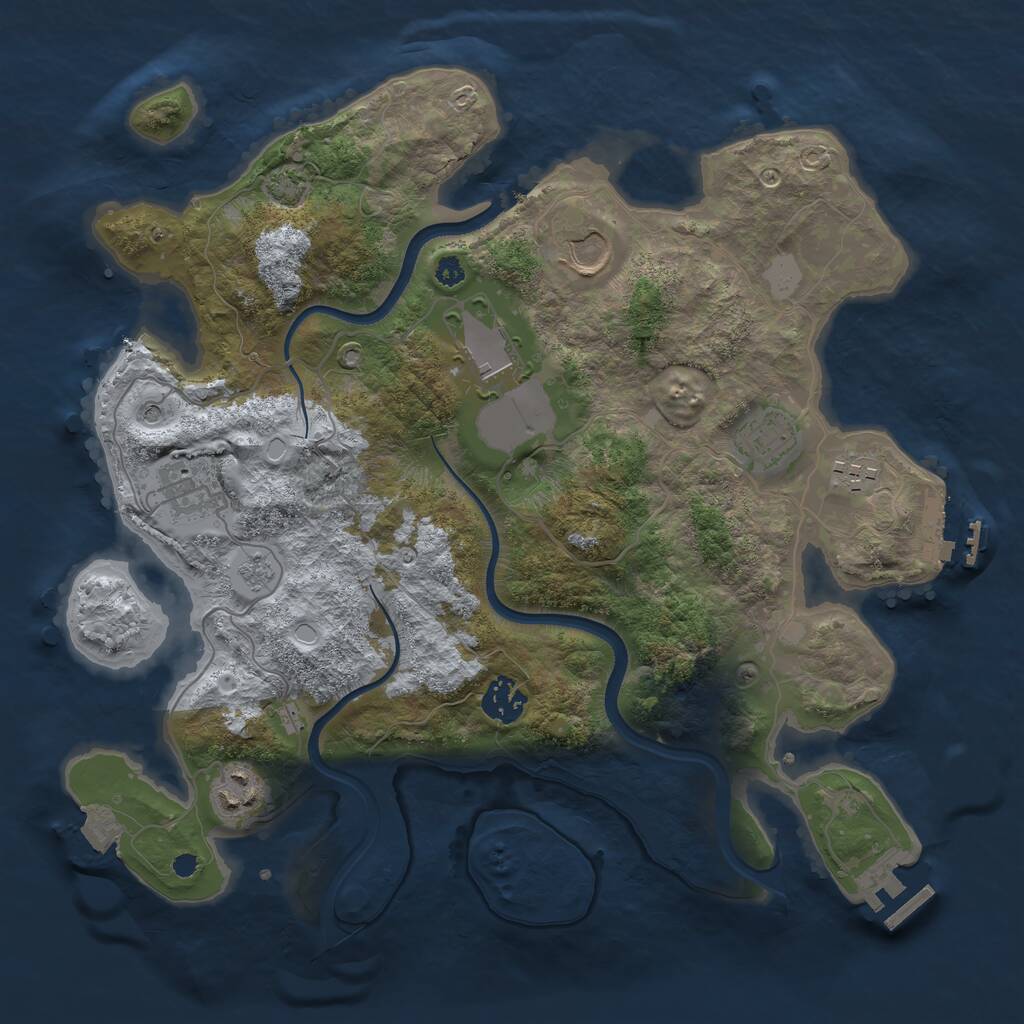 Rust Map: Procedural Map, Size: 3500, Seed: 125435, 13 Monuments