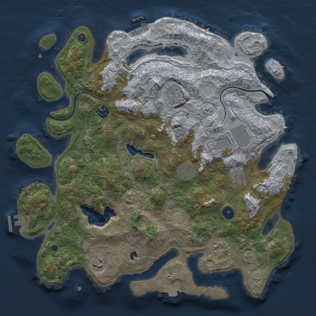 Rust Map: Procedural Map, Size: 4000, Seed: 322858719, 14 Monuments