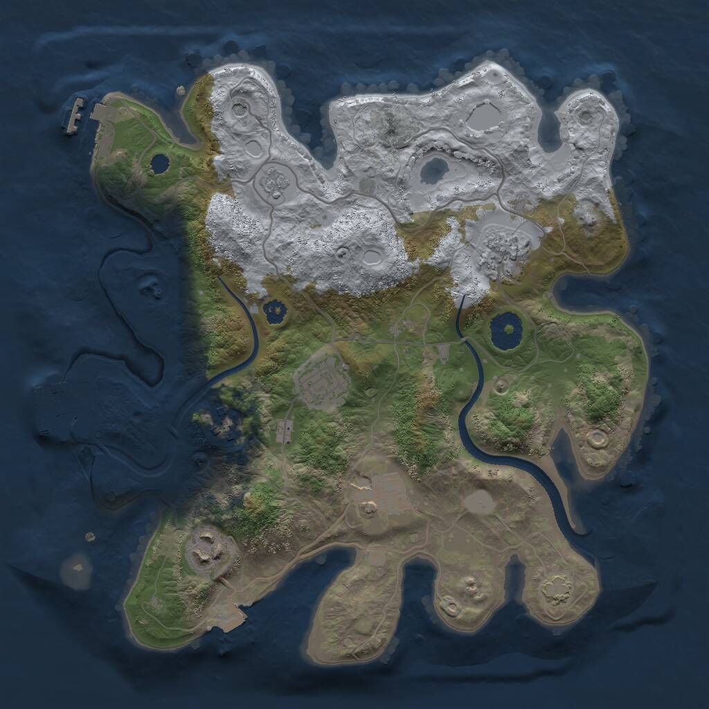 Rust Map: Procedural Map, Size: 3000, Seed: 702339117, 11 Monuments