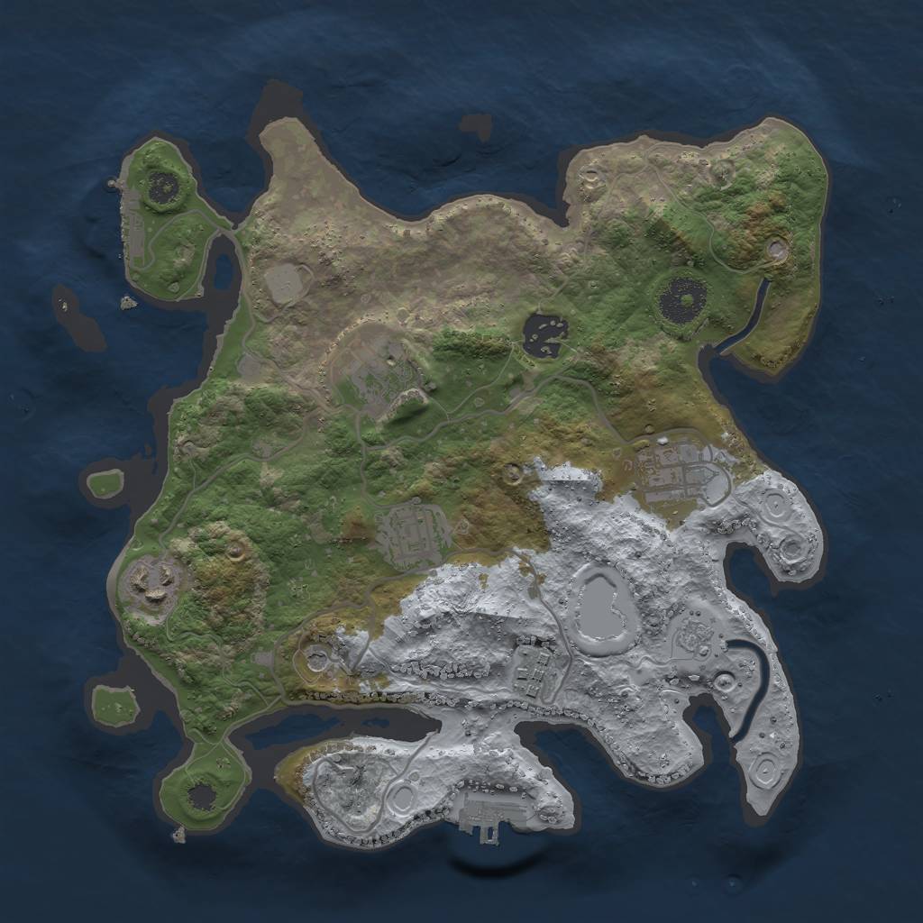Rust Map: Procedural Map, Size: 3000, Seed: 1497325954, 13 Monuments
