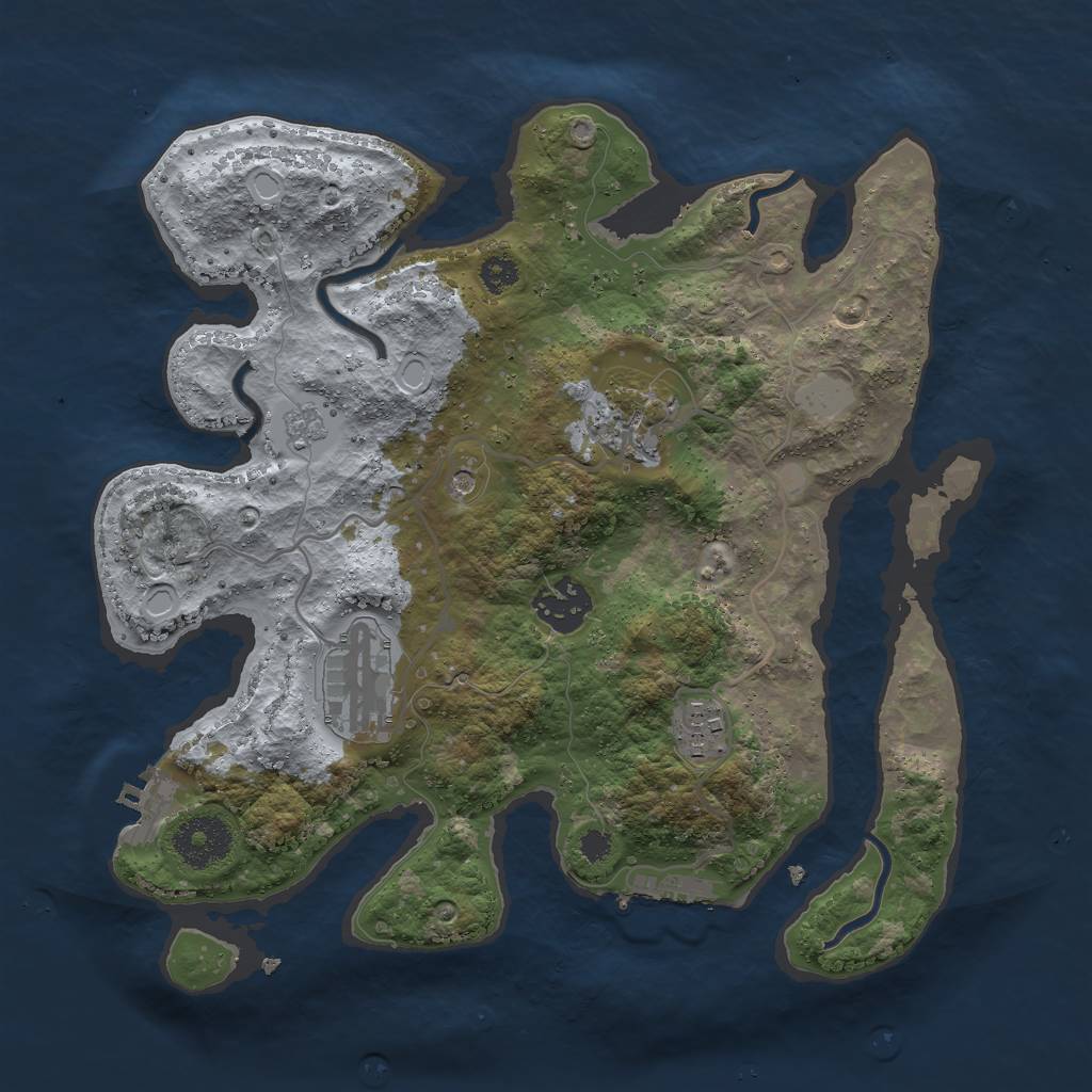 Rust Map: Procedural Map, Size: 3000, Seed: 82167, 11 Monuments