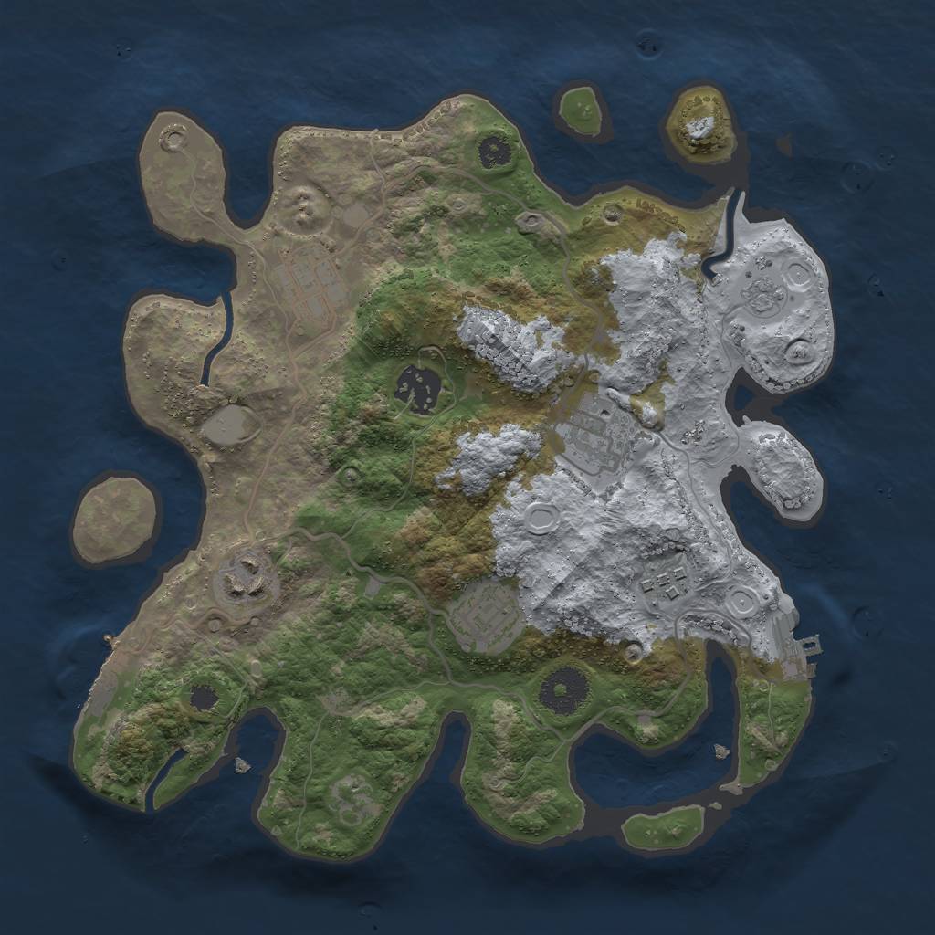 Rust Map: Procedural Map, Size: 3000, Seed: 576482545, 12 Monuments