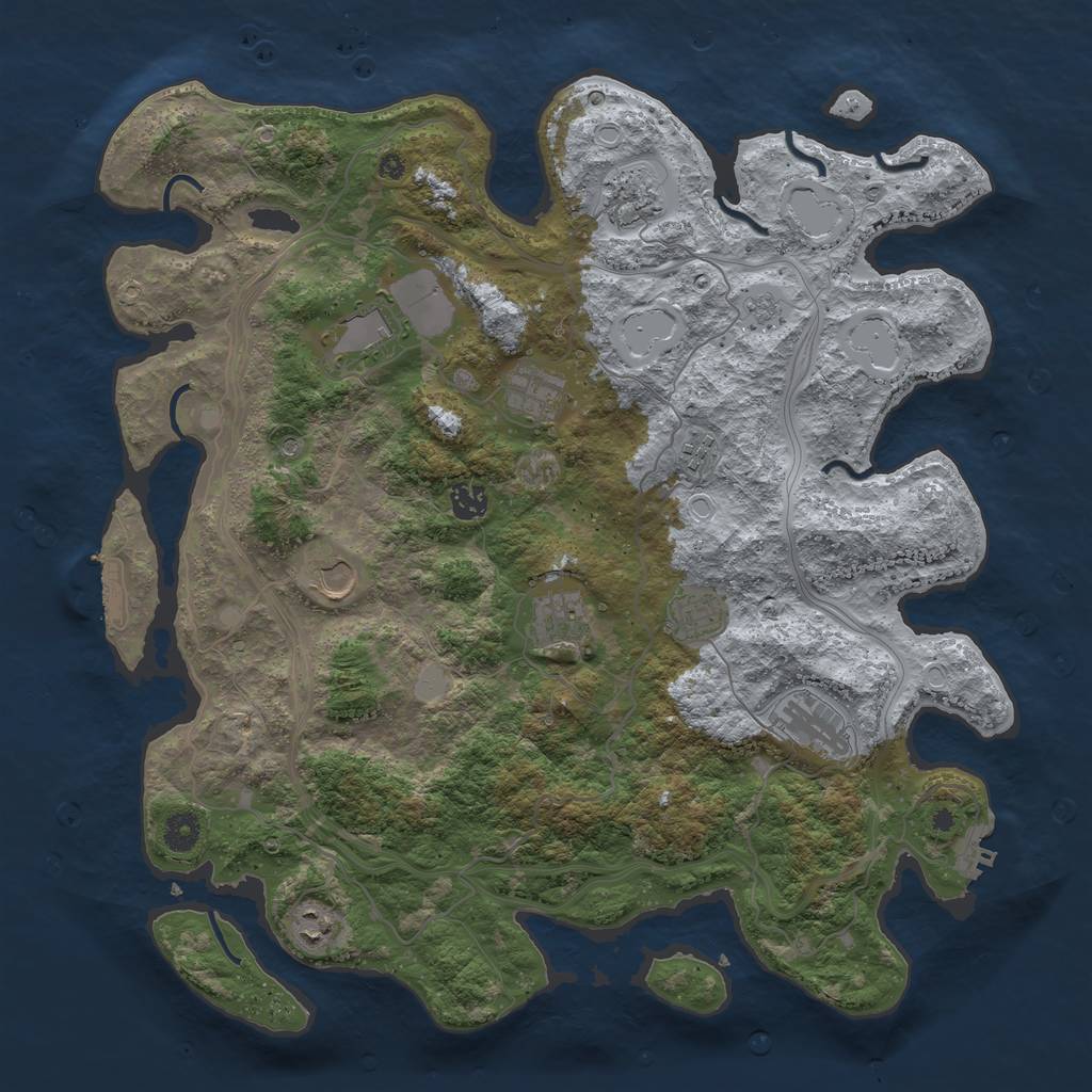 Rust Map: Procedural Map, Size: 4250, Seed: 185440808, 17 Monuments
