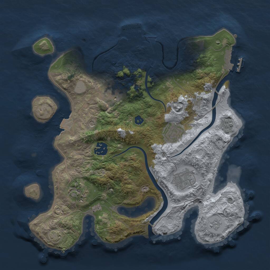 Rust Map: Procedural Map, Size: 3000, Seed: 1279346566, 12 Monuments