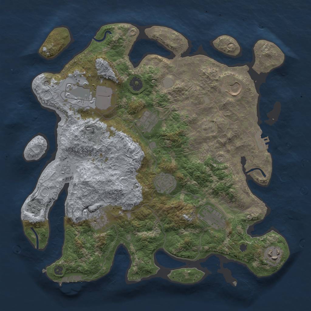 Rust Map: Procedural Map, Size: 3500, Seed: 119057, 15 Monuments