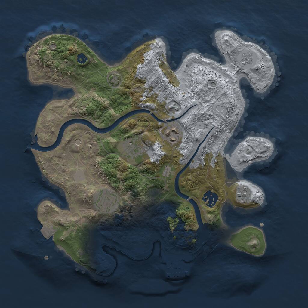 Rust Map: Procedural Map, Size: 3000, Seed: 599620000, 10 Monuments