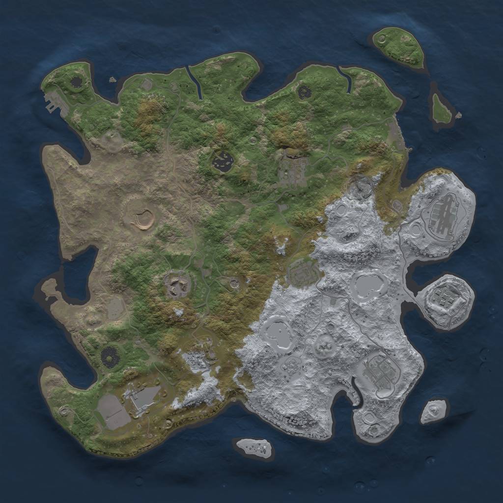 Rust Map: Procedural Map, Size: 3760, Seed: 675712592, 17 Monuments