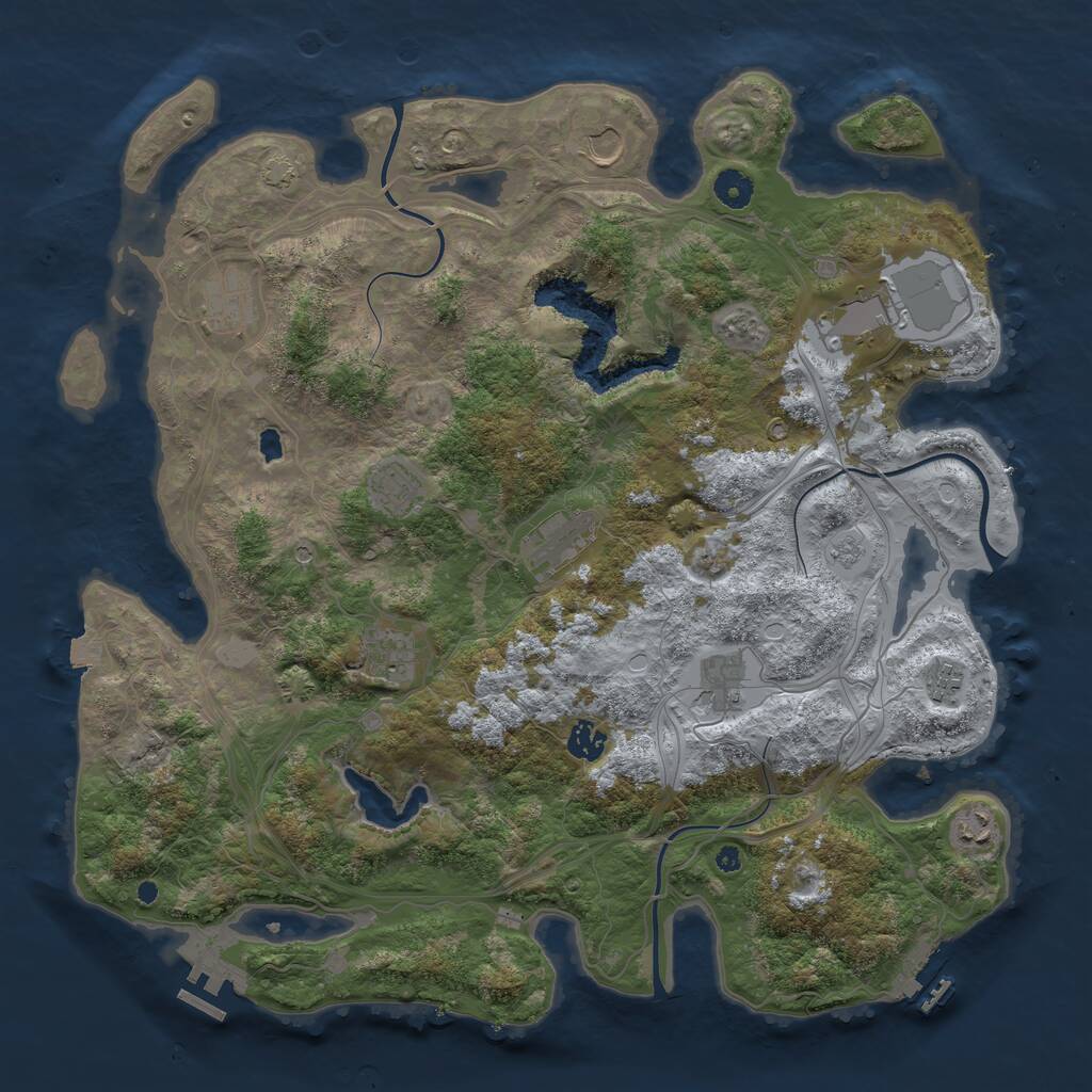 Rust Map: Procedural Map, Size: 4250, Seed: 131473871, 16 Monuments