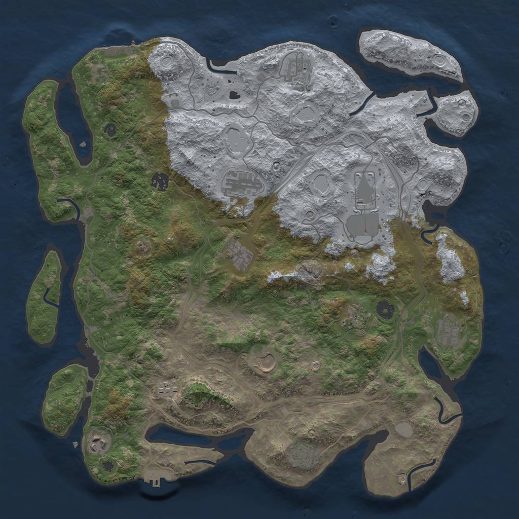 Rust Map: Procedural Map, Size: 4250, Seed: 762417831, 18 Monuments