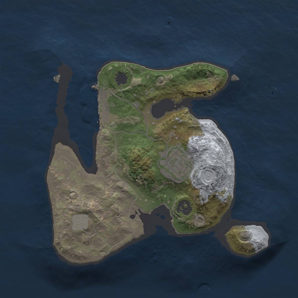 Rust Map: Procedural Map, Size: 2000, Seed: 1193247113, 5 Monuments