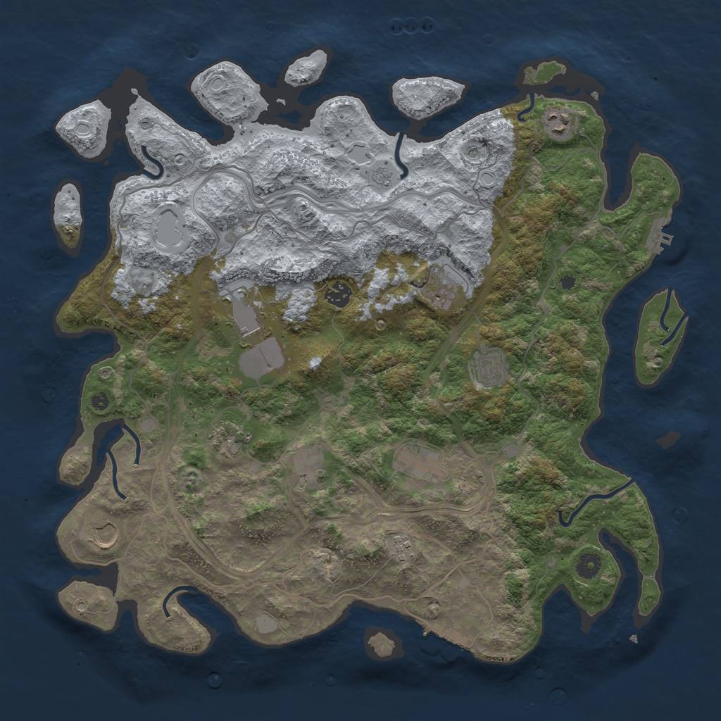 Rust Map: Procedural Map, Size: 4250, Seed: 1103567210, 17 Monuments