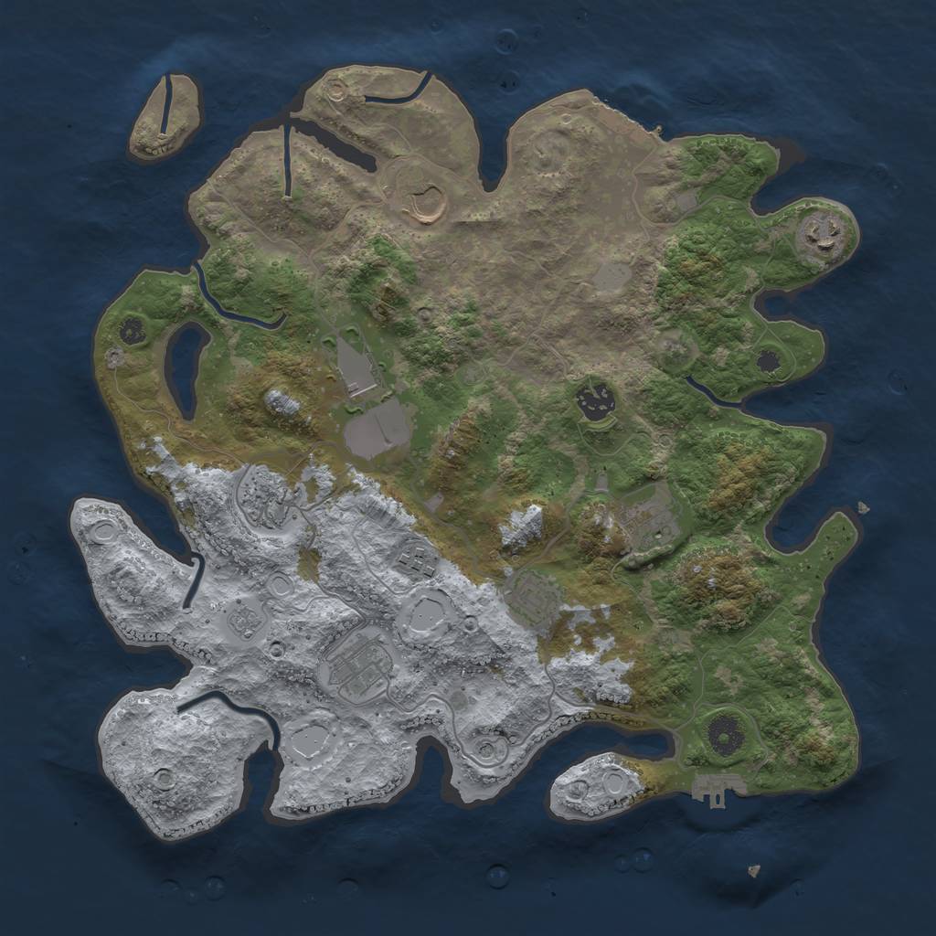 Rust Map: Procedural Map, Size: 3750, Seed: 362859, 16 Monuments