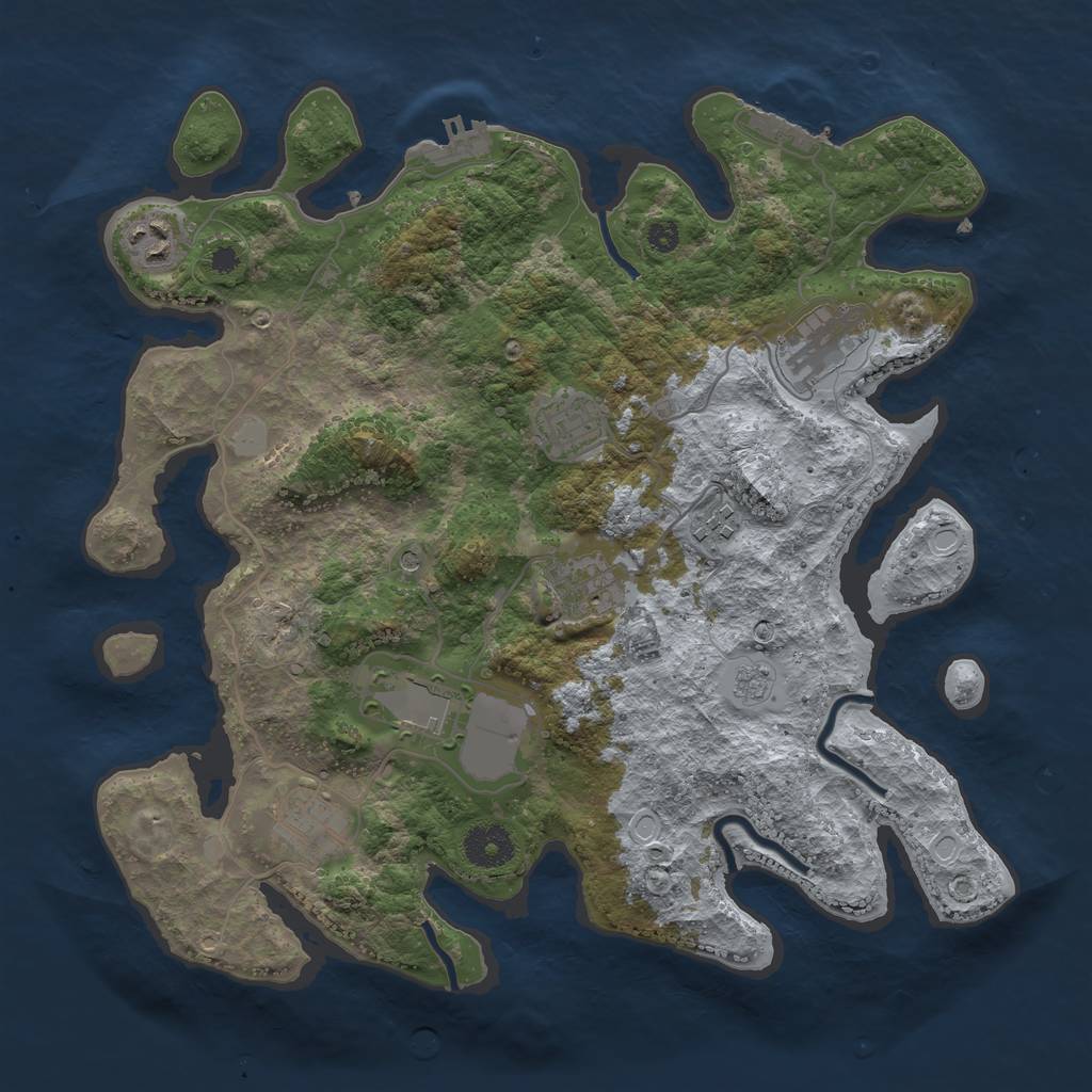 Rust Map: Procedural Map, Size: 3500, Seed: 744, 14 Monuments
