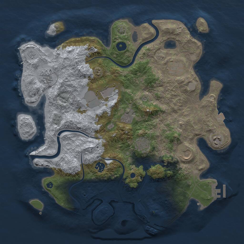 Rust Map: Procedural Map, Size: 3750, Seed: 39456562, 15 Monuments