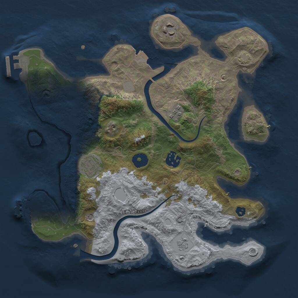 Rust Map: Procedural Map, Size: 3000, Seed: 2017363765, 10 Monuments