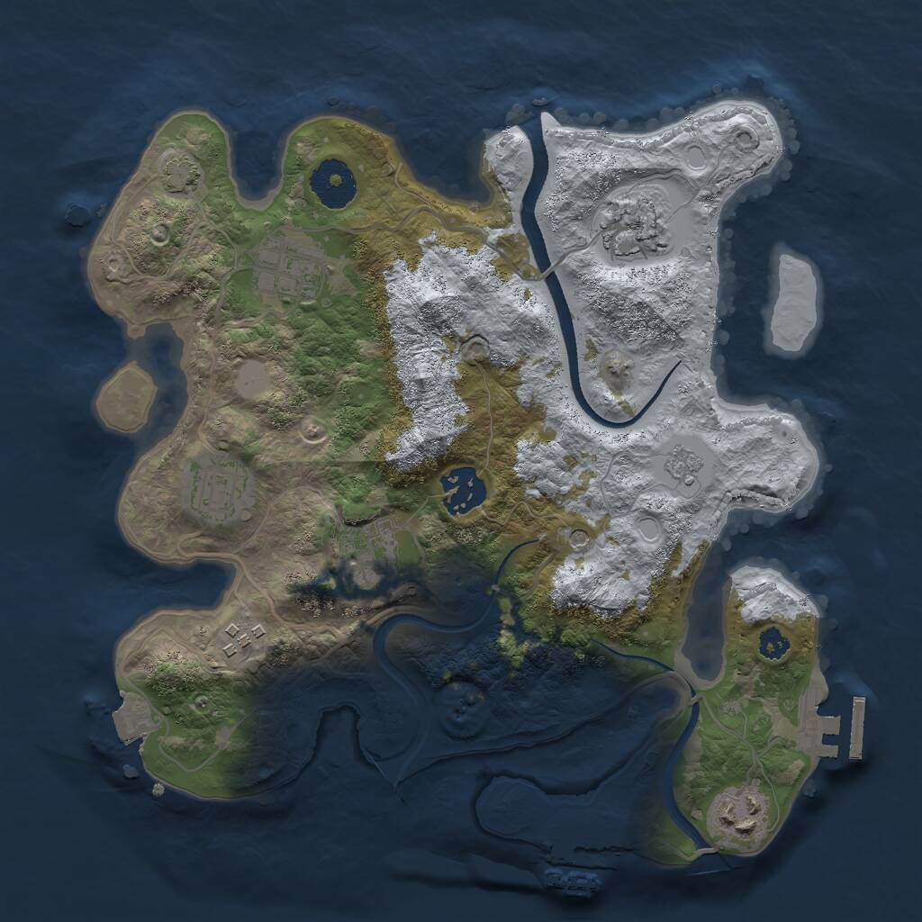 Rust Map: Procedural Map, Size: 3000, Seed: 10733377, 13 Monuments