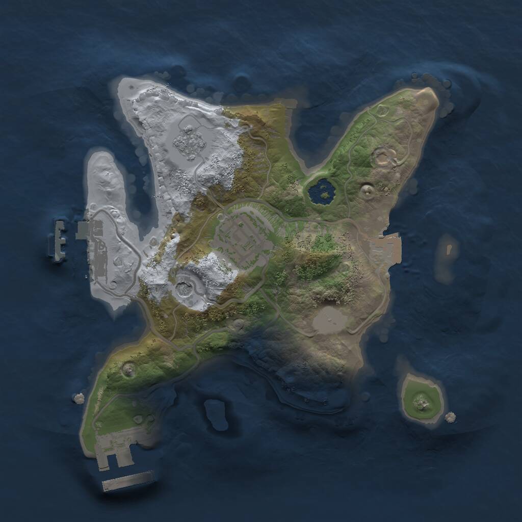 Rust Map: Procedural Map, Size: 2000, Seed: 740216380, 6 Monuments